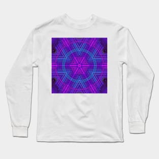 Weave Mandala Blue Purple and Pink Long Sleeve T-Shirt